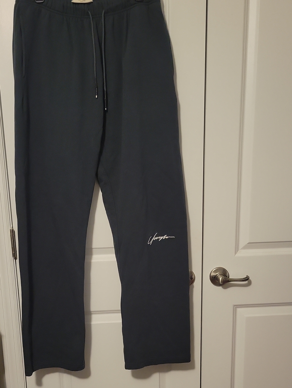 YoungLA Dark Charcoal Green Joggers with Script Logo
